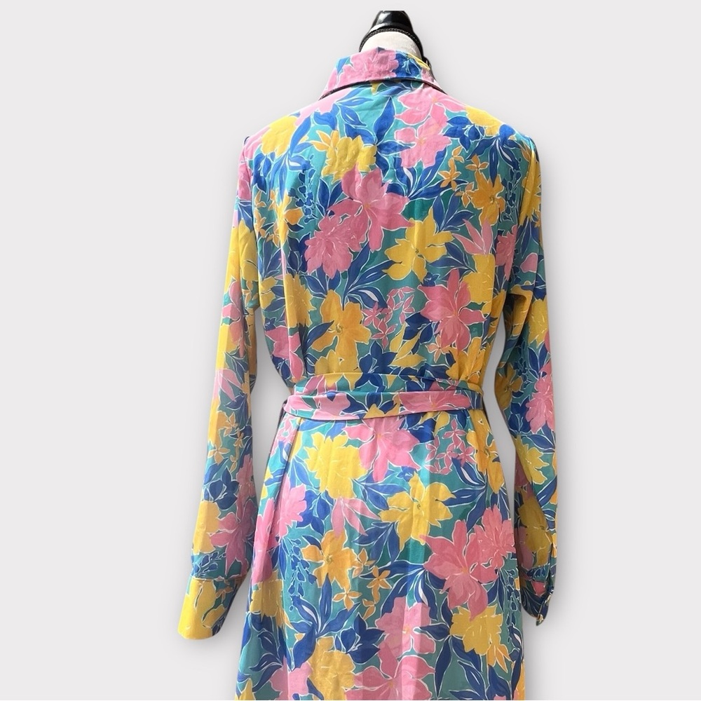 Nanette Lepore pink pastel long sleeve belted shirt dress - Picture 3 of 7